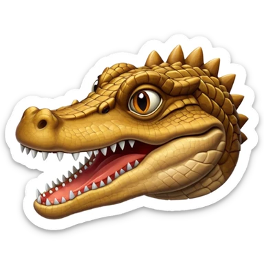 Cocodrilo café viendo hacia enfrente sticker