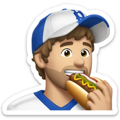 Daniel Jones sucking on a hot dog sticker