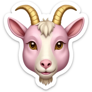 Light pink am gold face Goat sticker