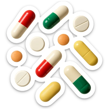 pillole farmaci fluttuano in aria sticker