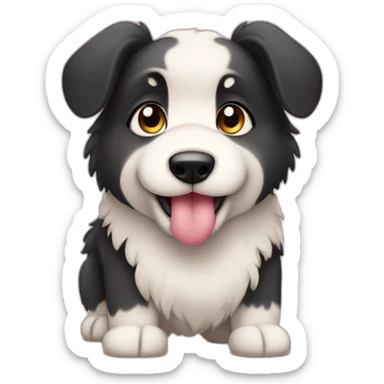 chonky sheepdog puppy heart sticker