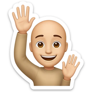 Faire un emojis qui dit bonjour de façon réaliste sticker