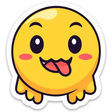 Emoji sticking its tongue out  sticker