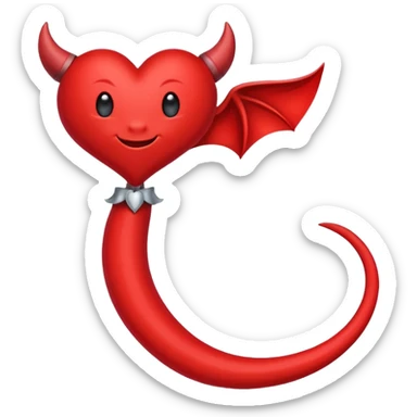 devil tail with heart-shaped tip sticker