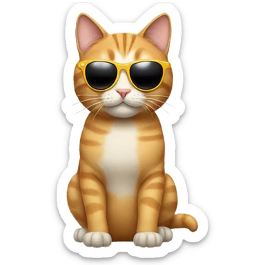 Cat with sunglasses sticker