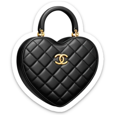 chanel heart shape bag black color bag sticker