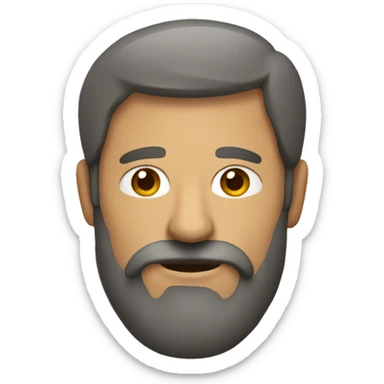A mid age man with beard and with hairs that sightly covers his face sticker