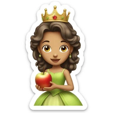 a princess with an apple sticker