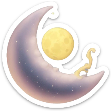 whimsical moon sticker