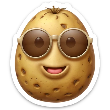 potato with round sunglasses sticker