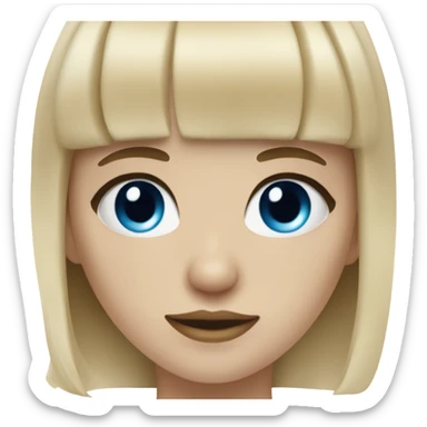 Girl with blonde short hair and bangs and pale skin and blue eyes septum piercing  sticker
