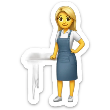 Fille travailler réviser cours garçon derriere sticker