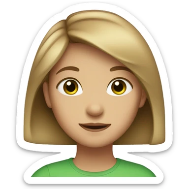 A girl with light brown hair and green eyes sticker