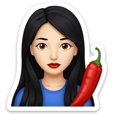 Rozonda Chilli Thomas with long black hair sticker