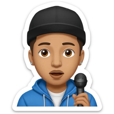 Duki cantando rapero argentino sticker