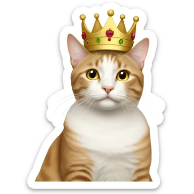 Cat wearing a crown sticker