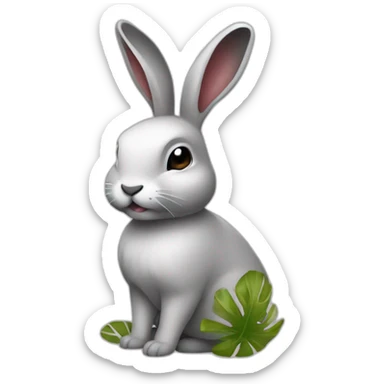 Lapine toute noir hawaïenne sticker