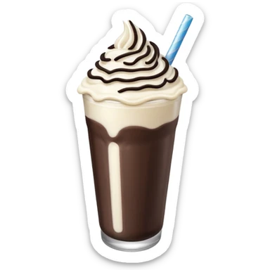 Oreo milkshake emoji, soft shading sticker