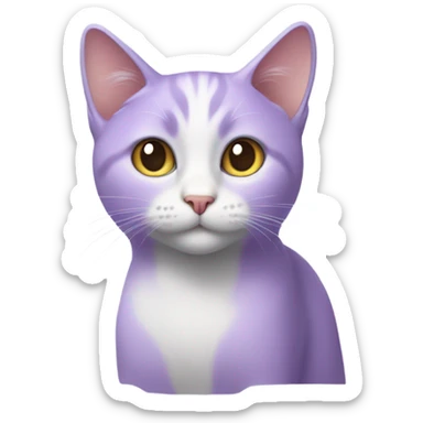 lavender cat with a heart sticker