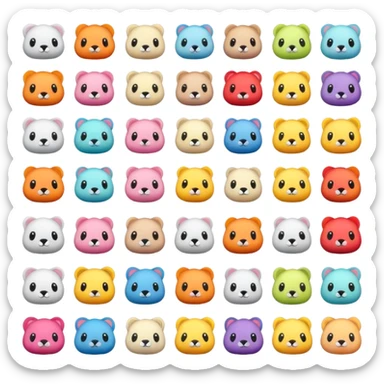 Beautiful plush toys sticker