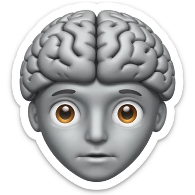 personified brain with lens sticker