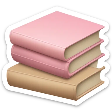 Pink beige stack of books sticker