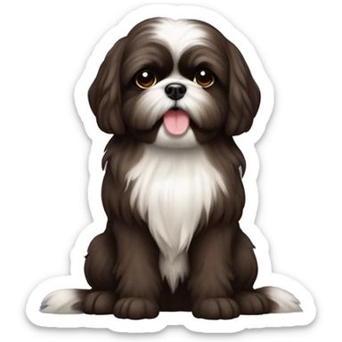 Dark brown shih tuz dog sticker
