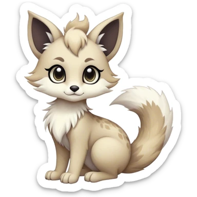 Kawaii dark fantasy ethereal anthro fursona Fakemon with tufted tail  sticker