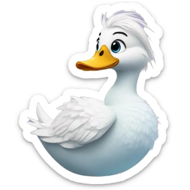 duck with hair like Elsa from frozen  sticker
