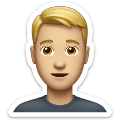 white guy with very big head sticker