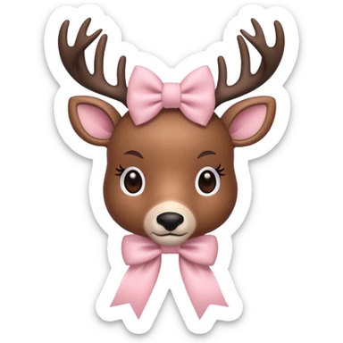 light pink bow on deer sticker