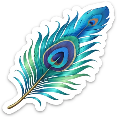 Single Peacock feather sticker