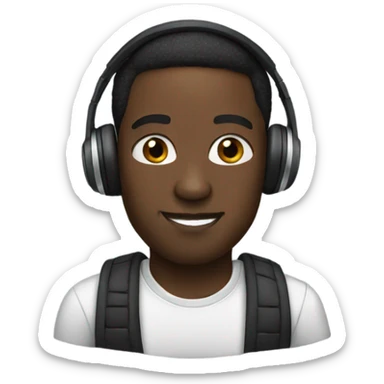 black man with beats sticker