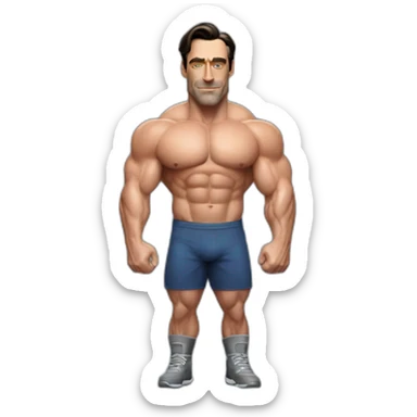 Jon Hamm bodybuilder sticker