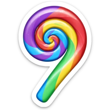 Hard candy with rainbow swirl  sticker