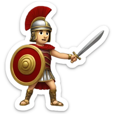 Ancient Roman soldier fighting sticker