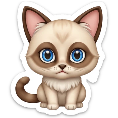 chibi siamese cat  sticker