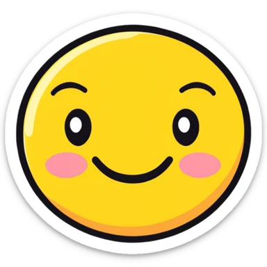 smiley face, confident, calm, kind, pronounced cheekbones sticker