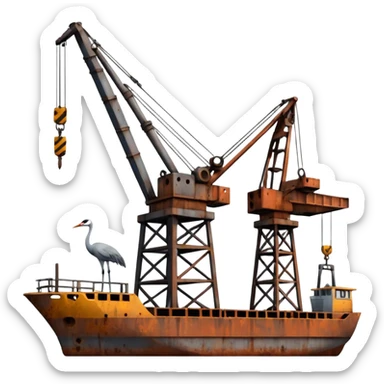 Cranes at the dock sticker