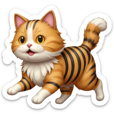 Cat Running Away from Dog sticker