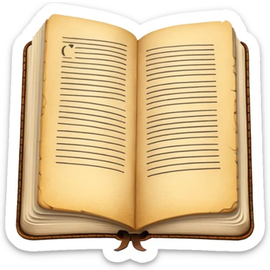 open journal book with writting sticker