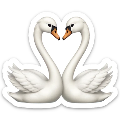 Give me a emoji in which two swans face to each other sticker