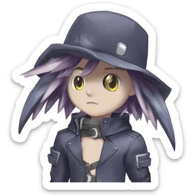 cute cool edgy sharp eldritch futuristic punk Digimon-Fakemon-animal full body sticker