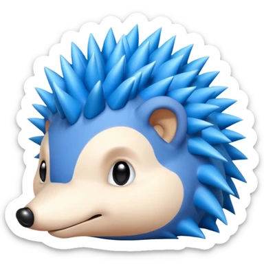  A blue hedgehog with 6 spines only face no whiskers sticker