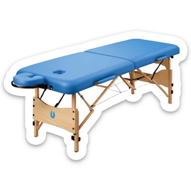 massage table blue sticker