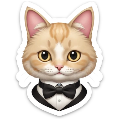 Cat with bow-tie collar sticker