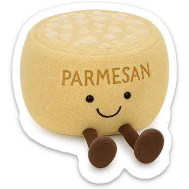 parmesan cheese wheel jellycat stuffed plushie sticker