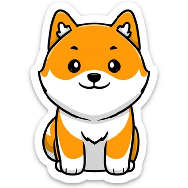 Cute black Shiba Inu full body sticker