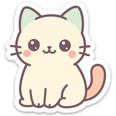 cute cat, simple and charming sticker