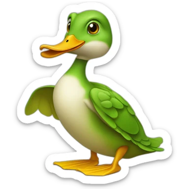 Canard sur une grenouille sticker
